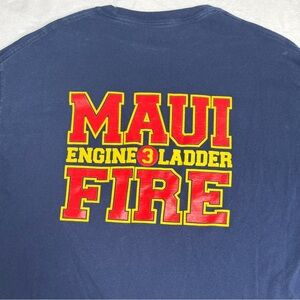 Maui Fire Department Hanes Beefy Tshirt XL Hawaii Graphic Tee Made in Haiti